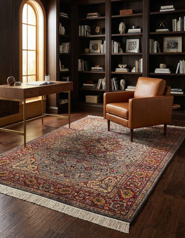 Detail image of  4' x 5' 10  Hand Knotted Lahour Wool Rug