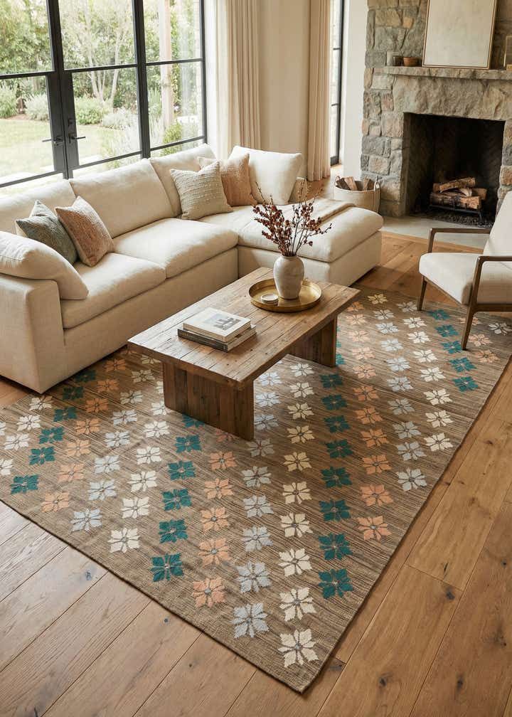 7' 3 x 9' 3 Hand Woven Kilim Modern Rug