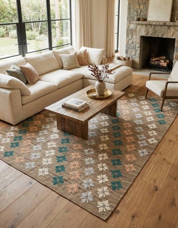 7' 3 x 9' 3 Hand Woven Kilim Modern Rug
