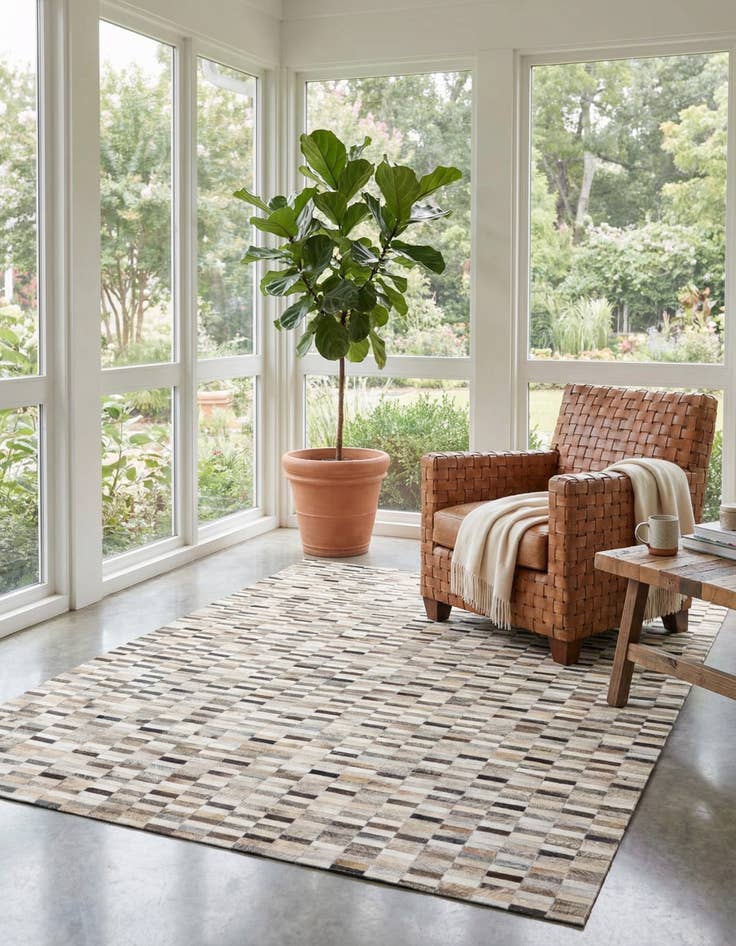 Detail image of 6' x 8' 11 Cowhide Stocks Rug