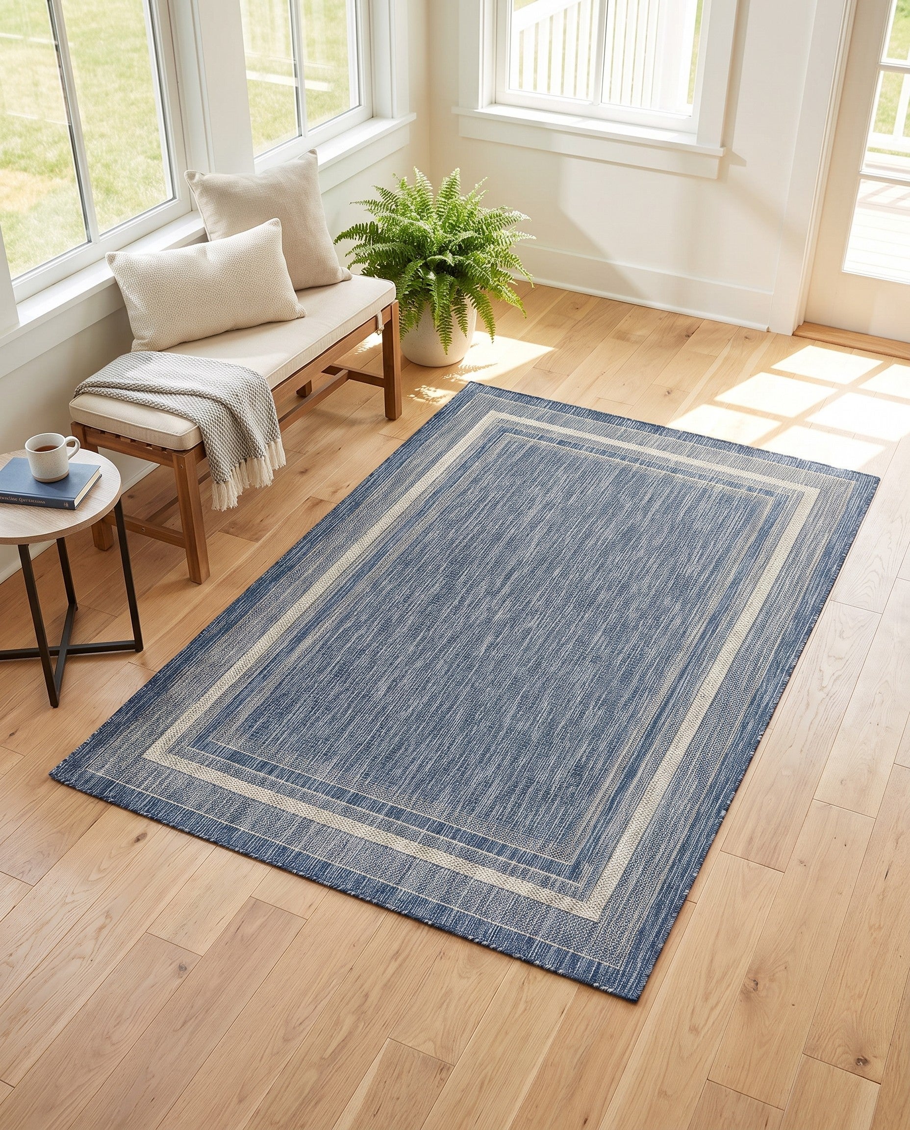 4' x 6' Easy-Clean Border Indoor / Outdoor Rug