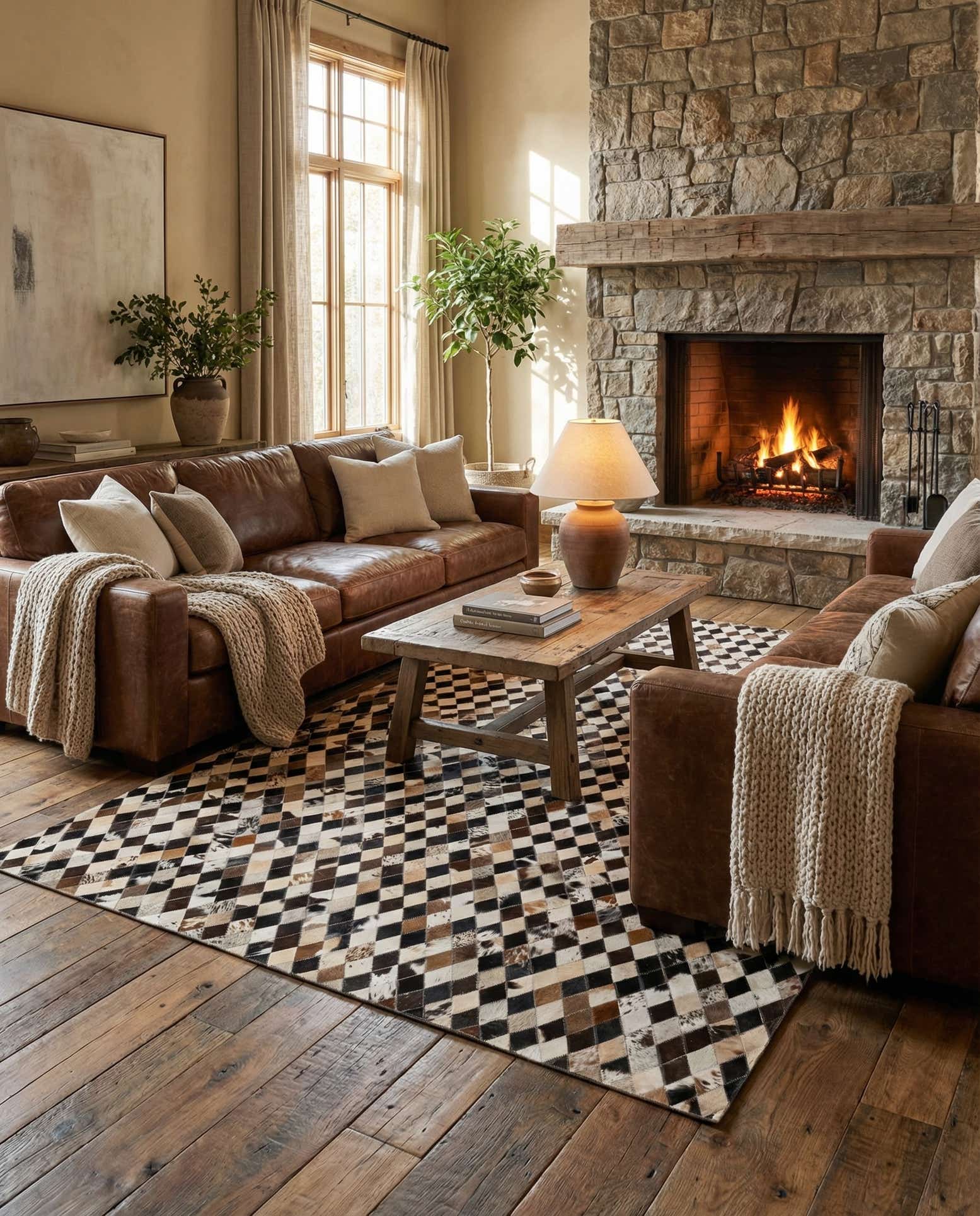 5' 1 x 8' Cowhide - Patchwork Rug