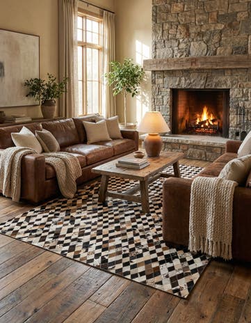 5' 1 x 8' Cowhide - Patchwork Rug