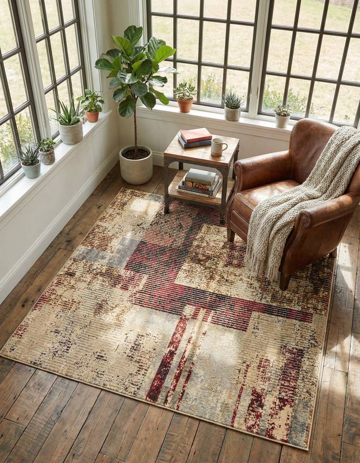 Detail image of 5' 3 x 5' 3 Saturn Square Rug