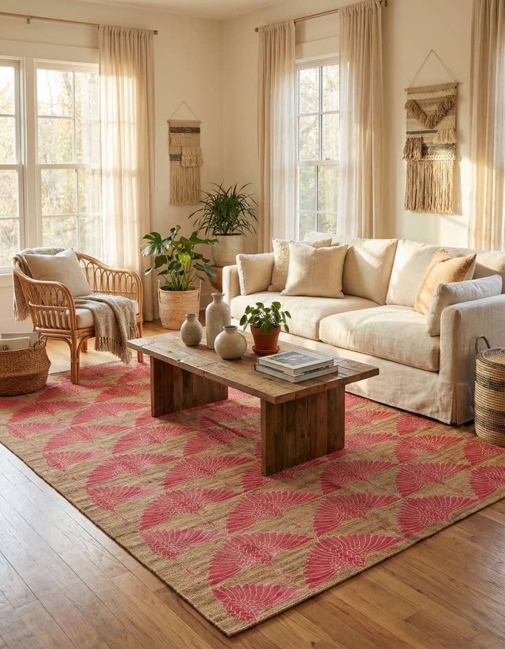 Detail image of 4' 8 x 6' 1  Hand Woven Kilim Modern Wool Rug