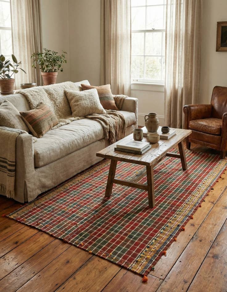 Detail image of 5' 1 x 6' 8 Jajim Wool Rug