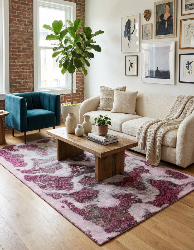 Detail image of 4' x 6' 9  Hand Knotted Ultra Vintage Persian Wool Rug