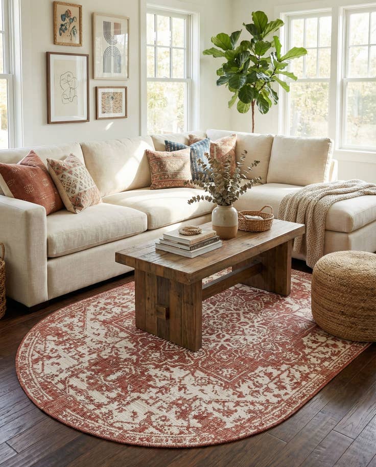 Detail image of 5' 3 x 8' Easy-Clean Jill Zarin Dubai Indoor / Outdoor Oval Rug