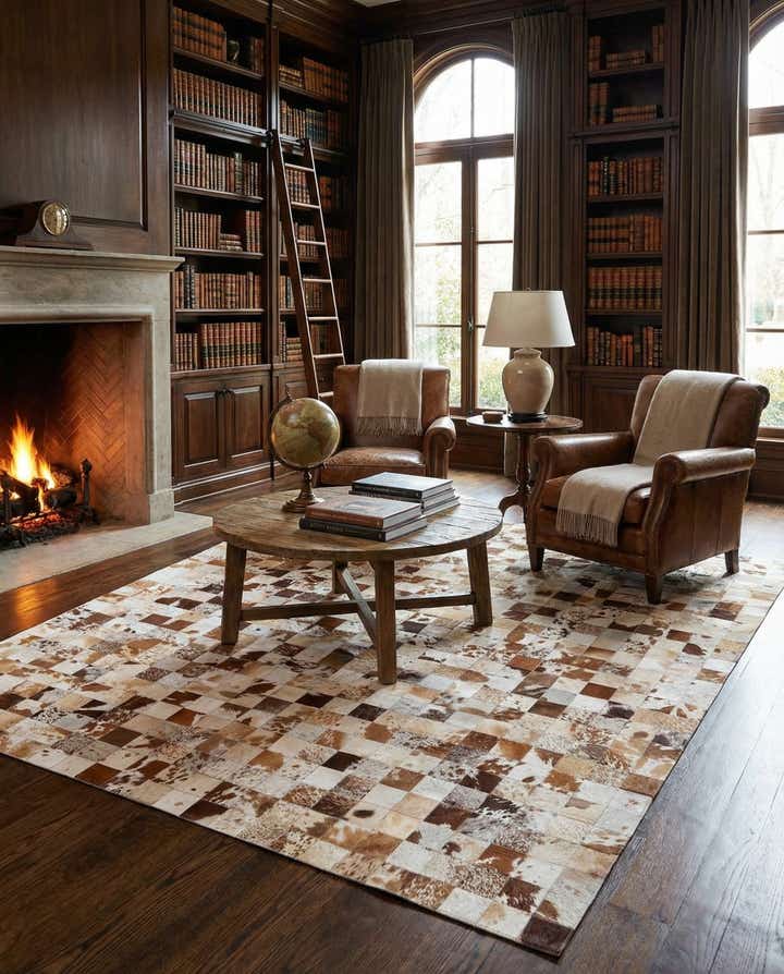 8' x 10' Cowhide Leather Rug