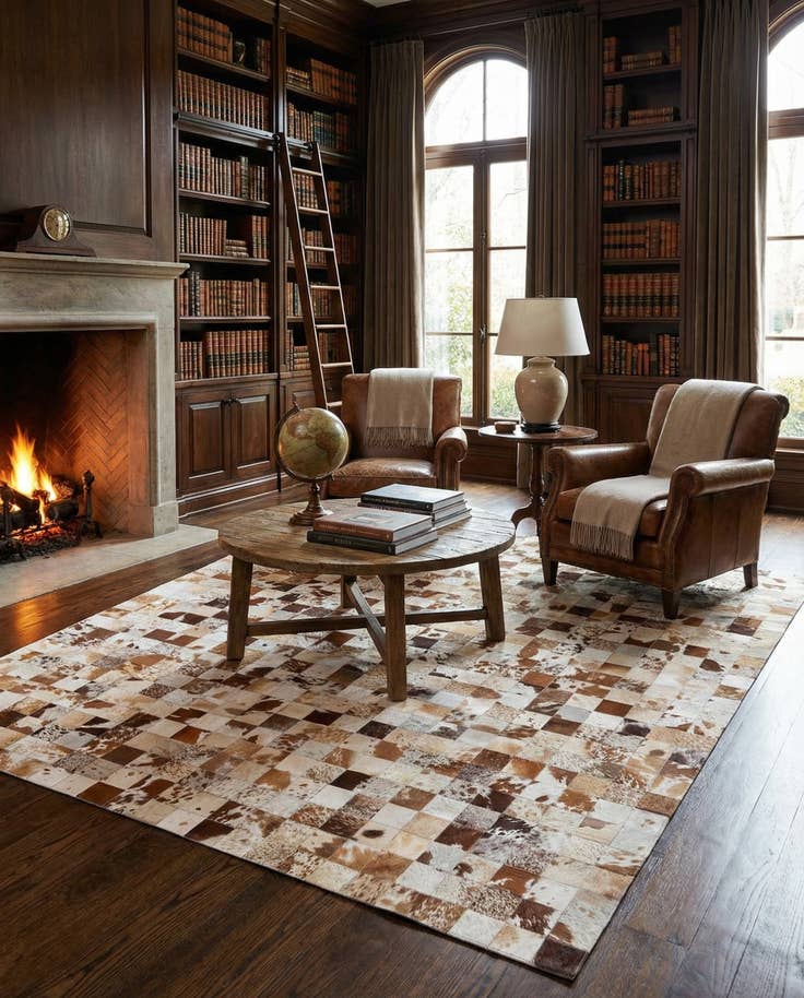 Detail image of 8' x 10' Cowhide Leather Rug
