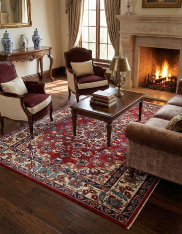 5' x 7' Hand Knotted Kashmar Persian Wool Rug