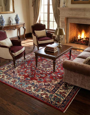 5' x 7' Hand Knotted Kashmar Persian Wool Rug