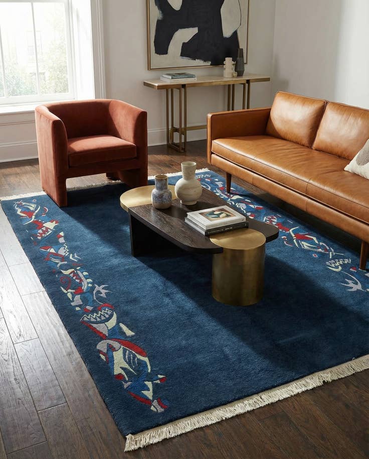 Detail image of 5' 7 x 8' Hand Knotted Nepal Wool Rug