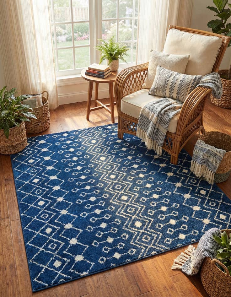 Detail image of 5' 3 x 5' 3 Moroccan Trellis Square Rug