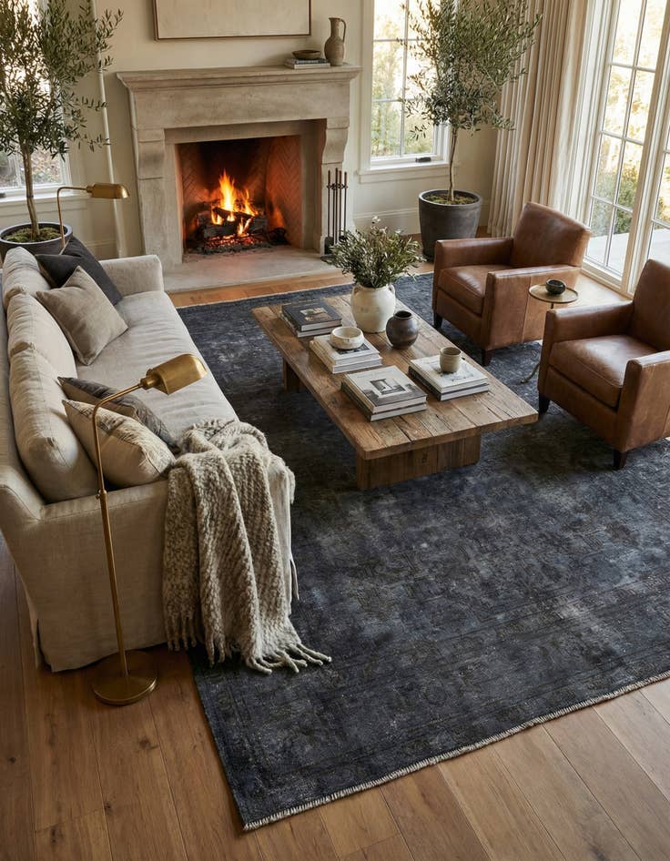 Detail image of 6' 6 x 9' 5 Hand Knotted Ultra Vintage Persian Wool Rug