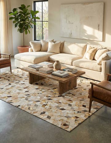 5' 3 x 8' 1 Cowhide - Patchwork Rug