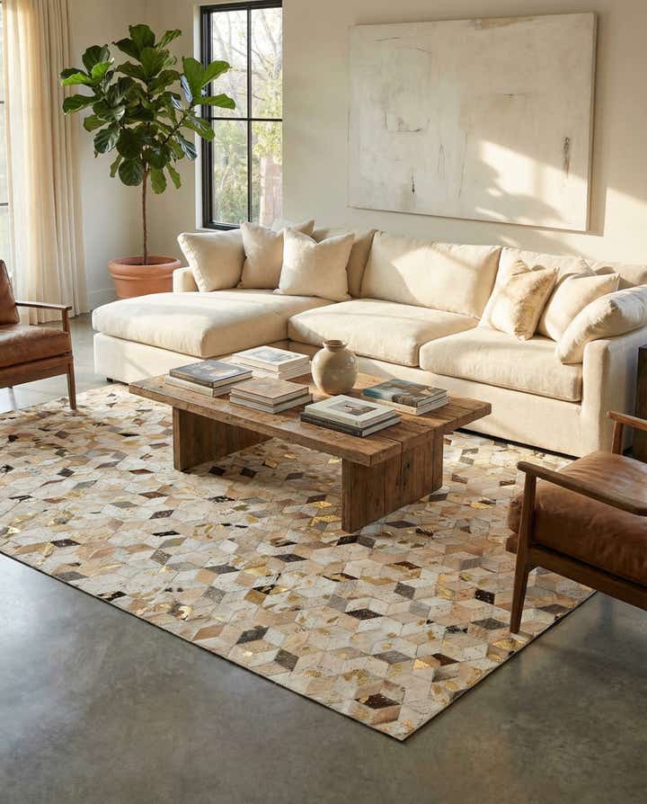 5' 3 x 8' 1 Cowhide - Patchwork Rug