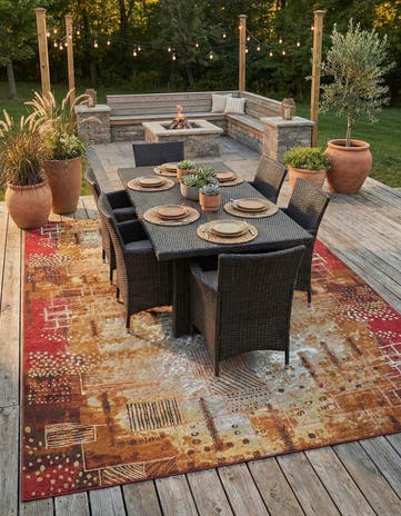 10' x 12' 2 Easy-Clean Modern Indoor / Outdoor Rug