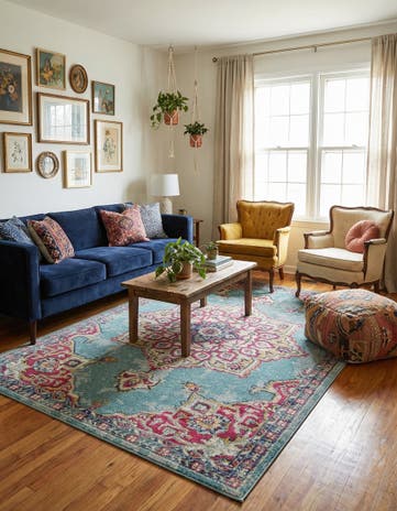 7' x 10' Washable Fleur Rug