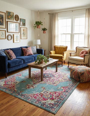 7' x 10' Washable Fleur Rug