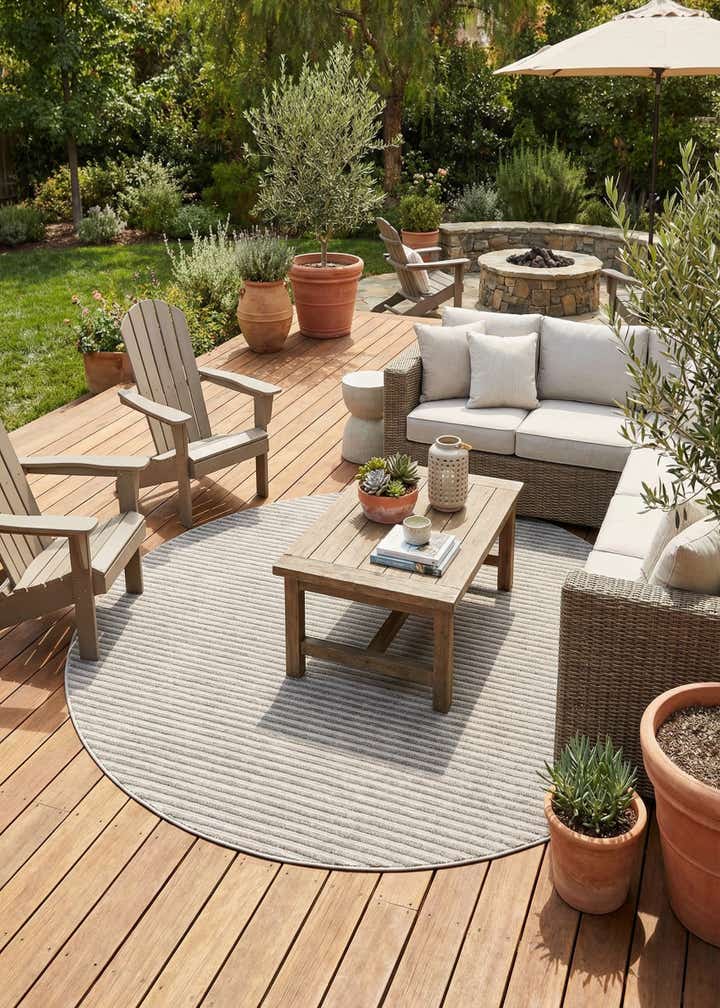 7' 10 x 7' 10 Easy-Clean Sabrina Soto Indoor / Outdoor Round Rug