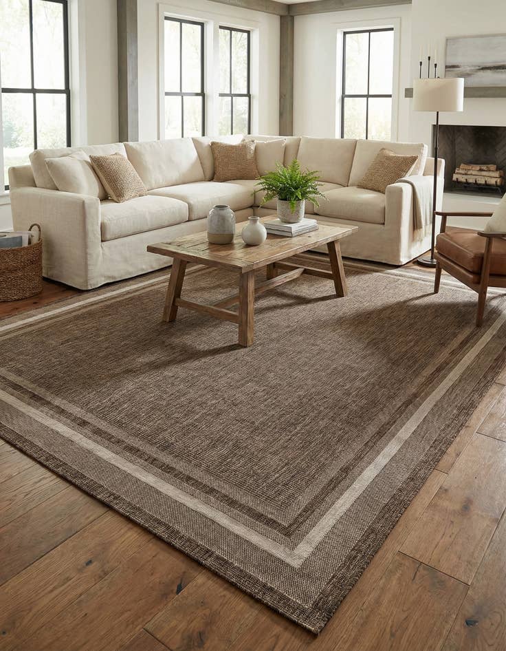 Detail image of 10' x 14' 1 Easy-Clean Border Indoor / Outdoor Rug
