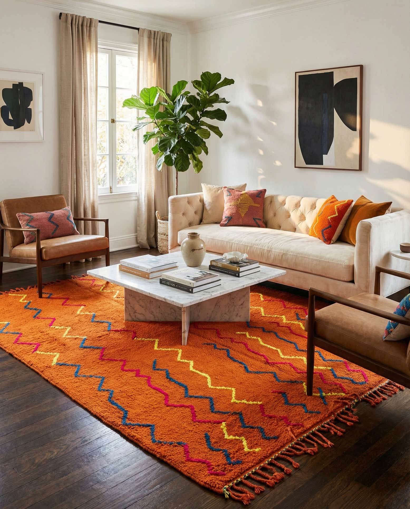 6' 10 x 10' Hand Knotted Moroccan Wool Rug