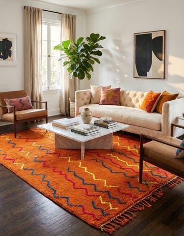 6' 10 x 10' Hand Knotted Moroccan Wool Rug