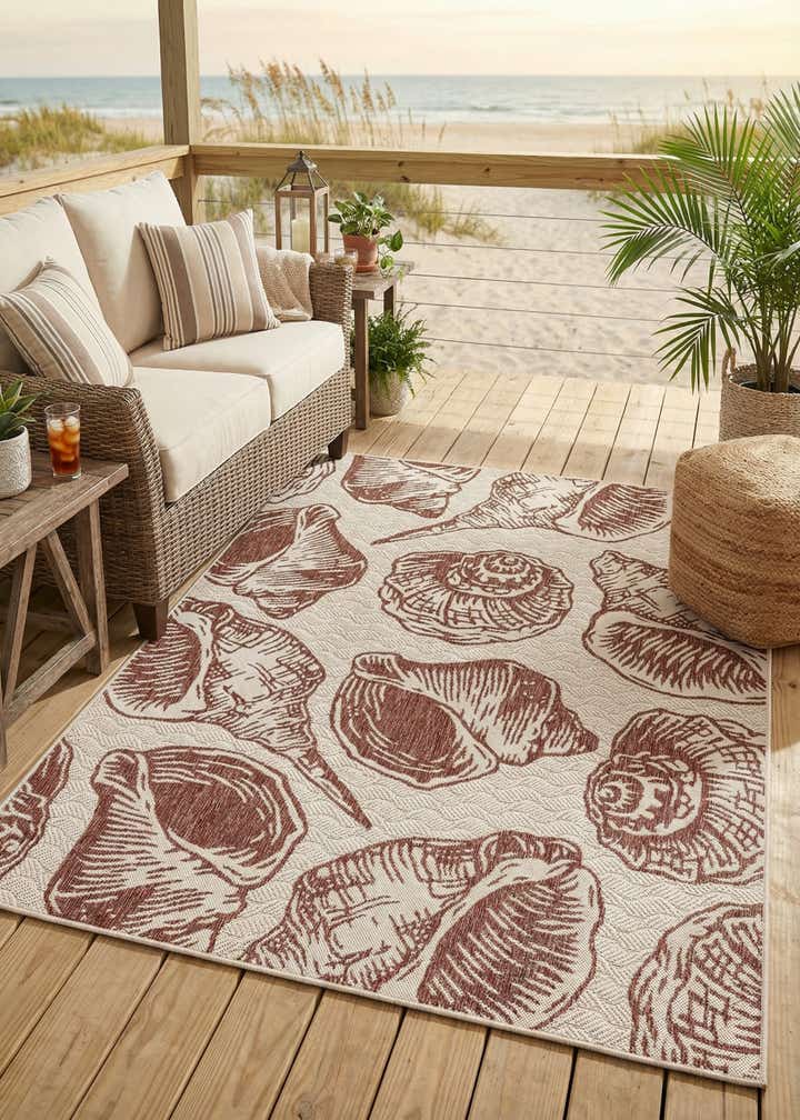 5' 3 x 7' Easy-Clean Coastal Indoor / Outdoor Rug