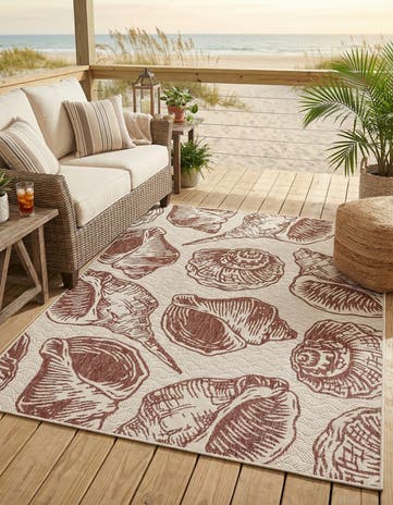 5' 3 x 7' Easy-Clean Coastal Indoor / Outdoor Rug