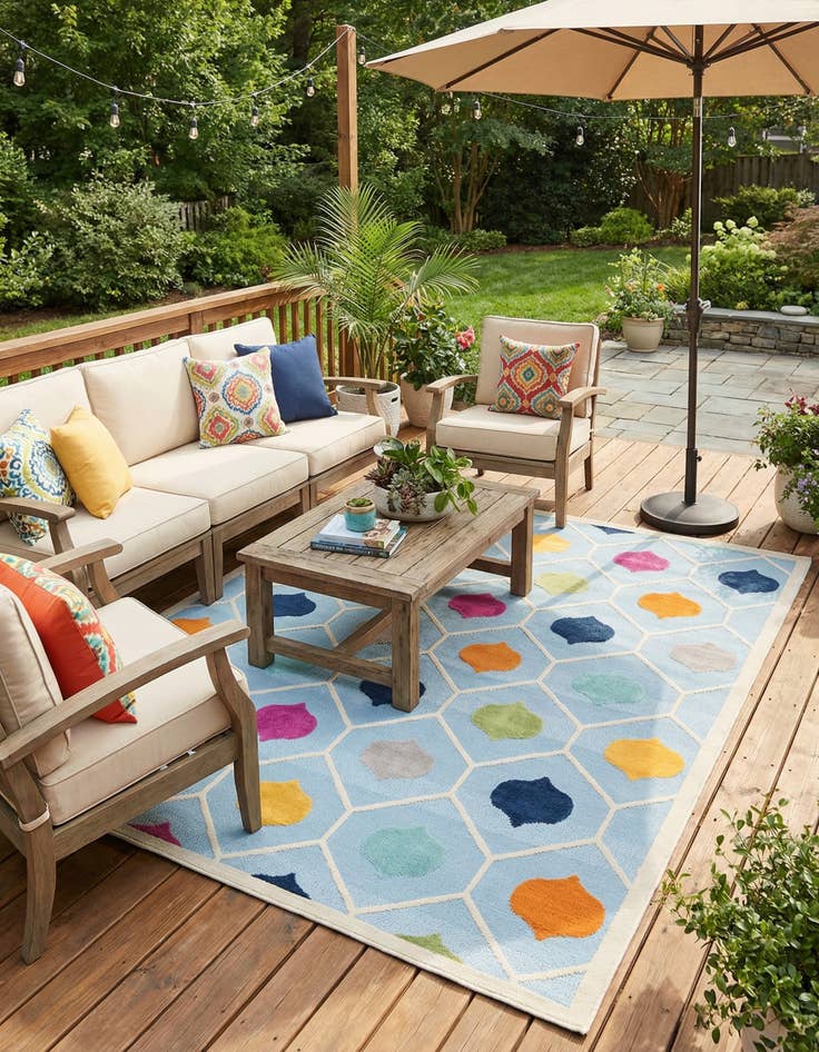 Detail image of 9' x 12'  Washable Aruba Indoor / Outdoor Rug