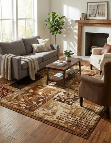 Beige Cafe Square Rug