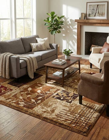 Beige Cafe Square Rug