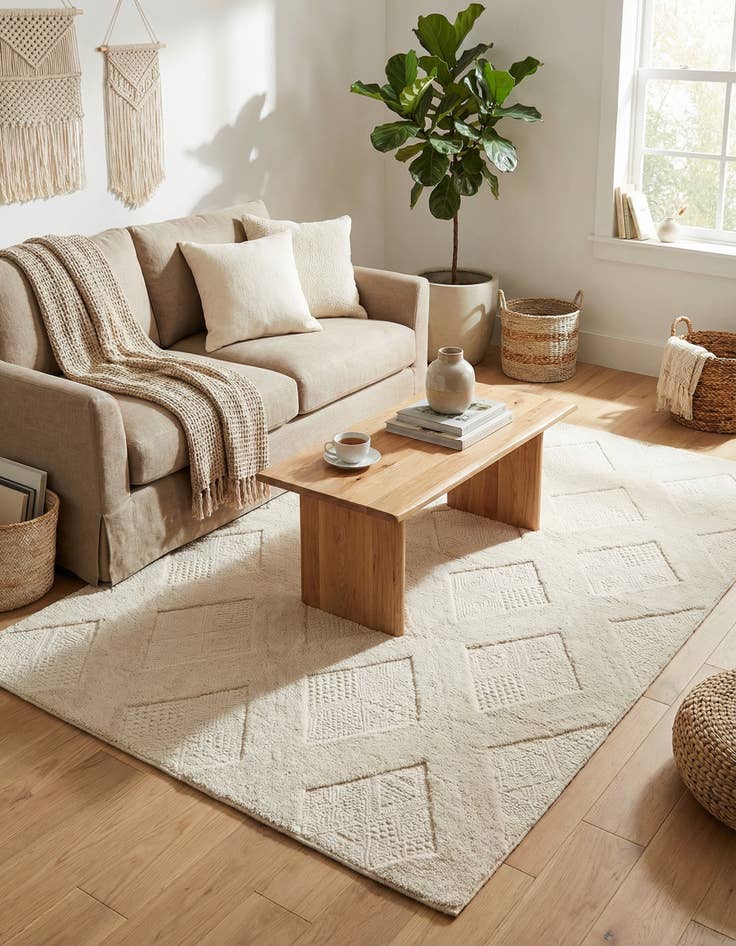 Detail image of  5' 2 x 8'  Hand Woven  Rug