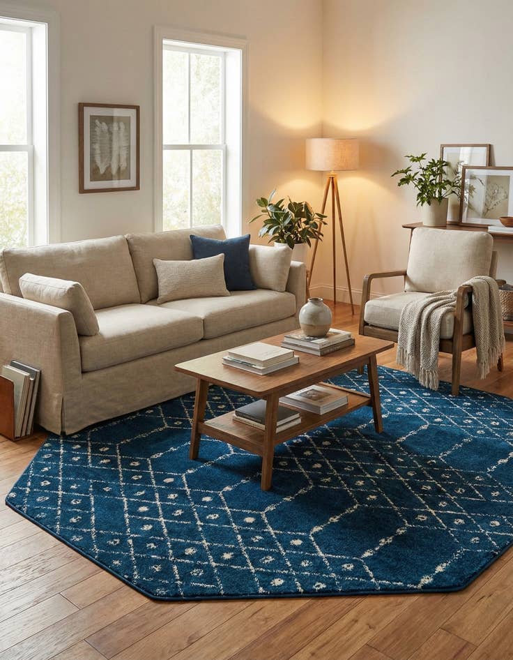 Detail image of 7' 10 x 7' 10 Paxon Trellis Octagon Rug