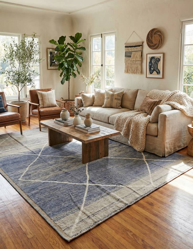 Detail image of 8' 2 x 10' 4  Hand Knotted Moroccan Wool Rug