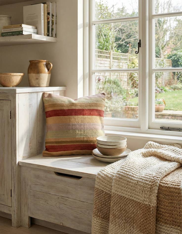 Detail image of 2' 4 x 2' 5  Hand Woven Pillow Wool Square Rug