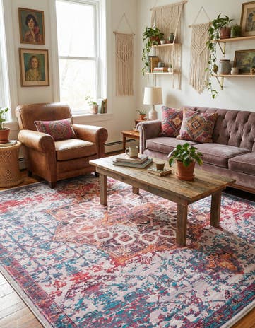 7' 10 x 7' 10 Washable Francesca Square Rug