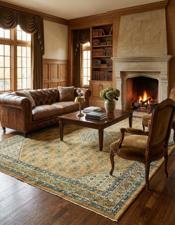 Detail image of 10' x 13' 5  Hand Knotted Farahan Persian Wool Rug