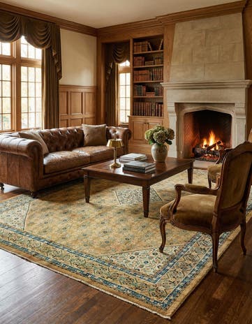 10' x 13' 5 Hand Knotted Farahan Persian Wool Rug