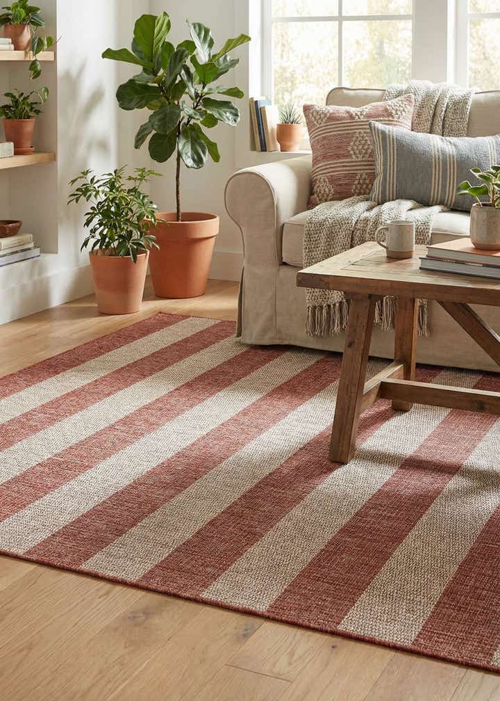 5' 3 x 7' Easy-Clean Ribbon Indoor / Outdoor Rug