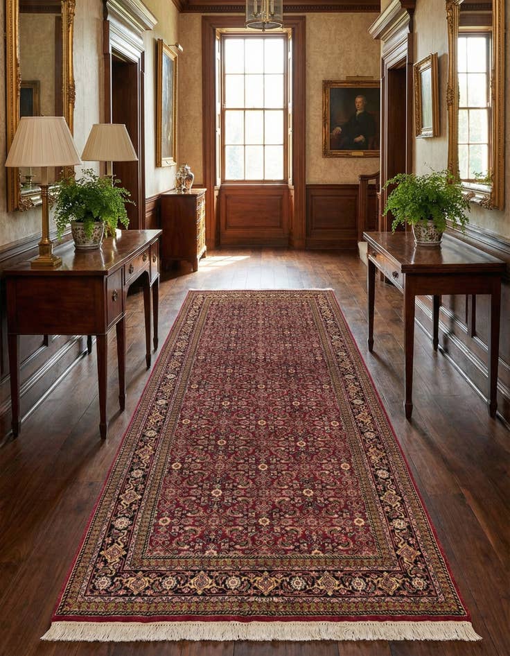 Detail image of 5' 2 x 10' 5  Hand Knotted Farahan Wool Runner Rug