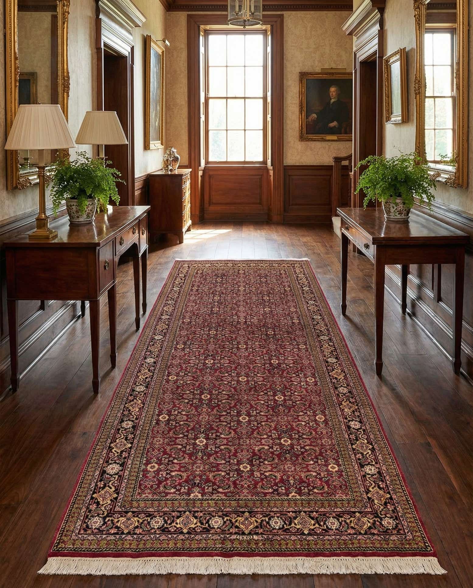5' 2 x 10' 5 Hand Knotted Farahan Wool Runner Rug