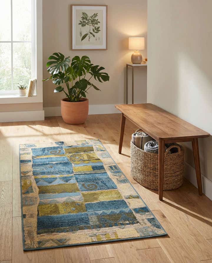 2' 7 x 5' 3 Easy-Clean Modern Indoor / Outdoor Runner Rug