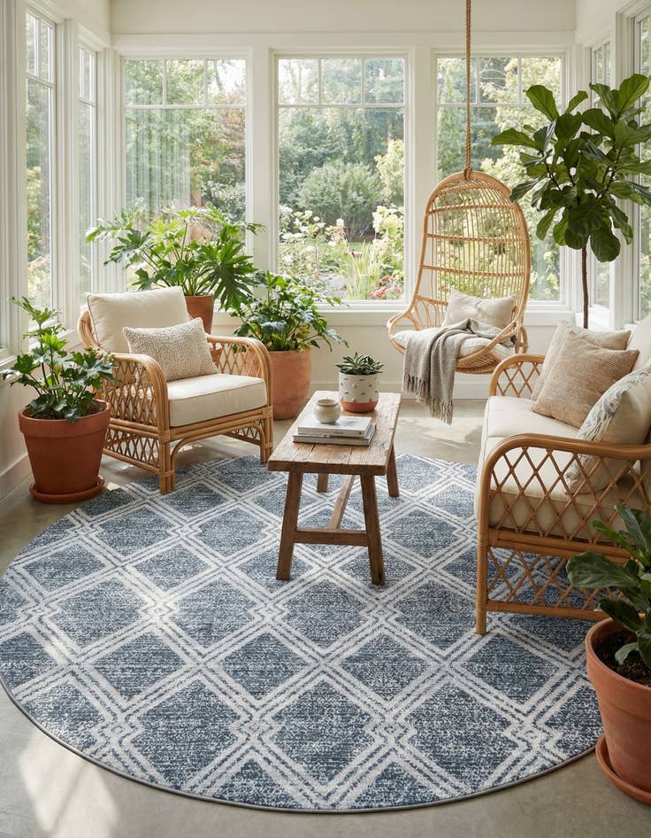 Detail image of 7' 10 x 7' 10 Kamala Washable Round Rug