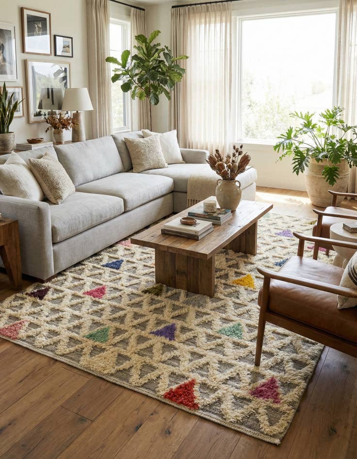 Detail image of  5' 7 x 8' 3  Hand Knotted Darya Wool Rug