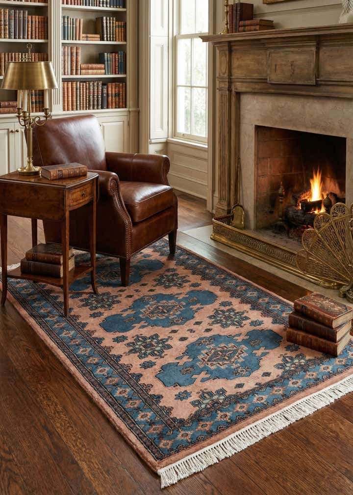 3' 3 x 4' 10 Hand Knotted Bokhara Oriental Wool Rug