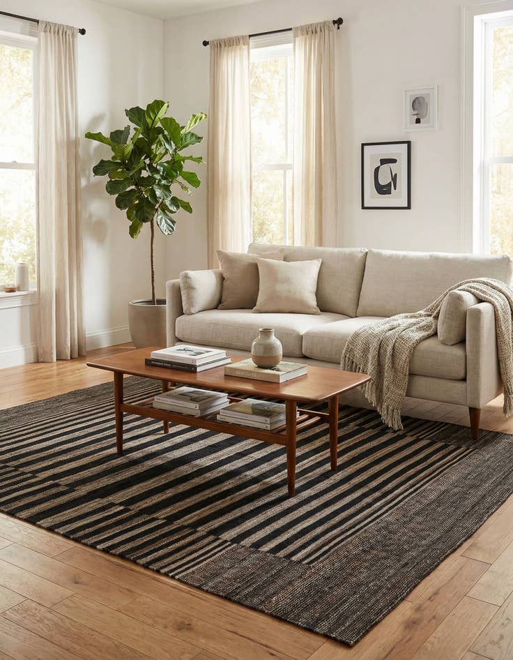 Detail image of 5' 2 x 6' 5 Hand Woven Kilim Modern Wool Rug
