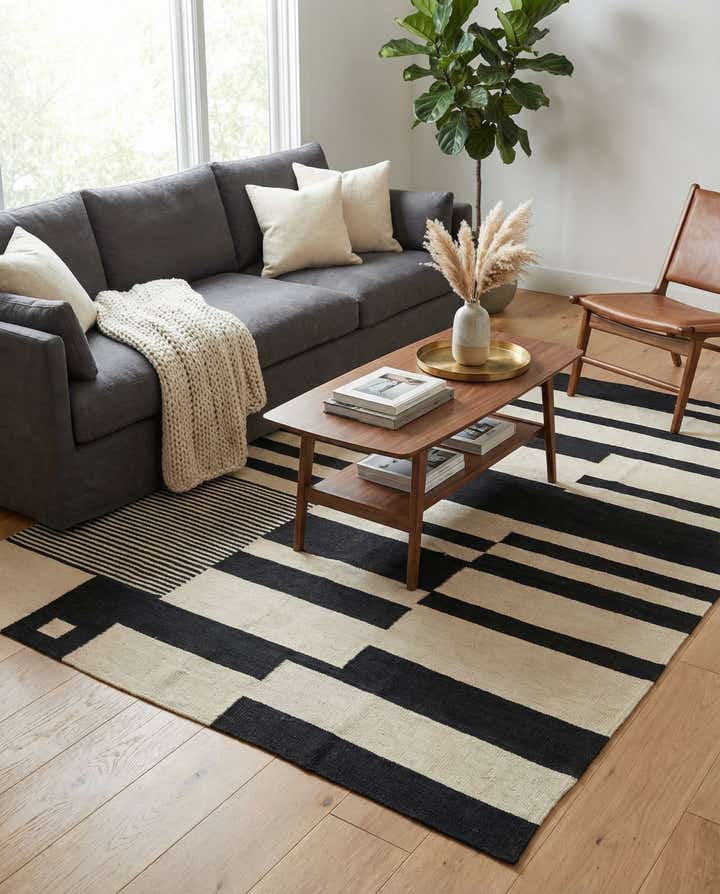 5' 7 x 7' 9 Hand Woven Kilim Modern Wool Rug