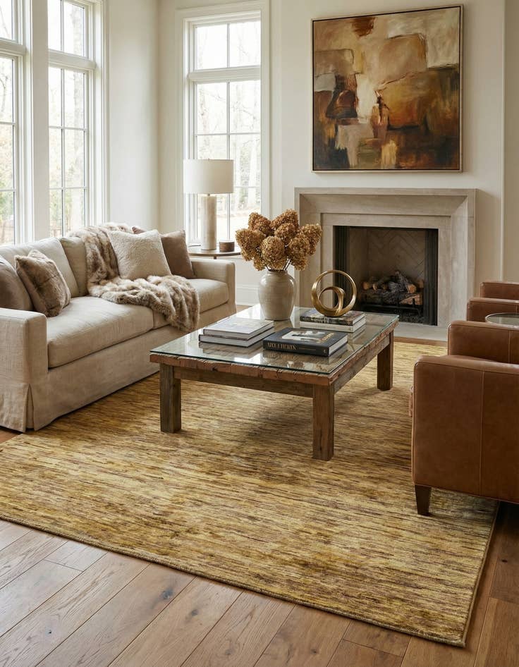 Detail image of 4' 8 x 6' 5  Hand Knotted Modern Ziegler Oriental Rug